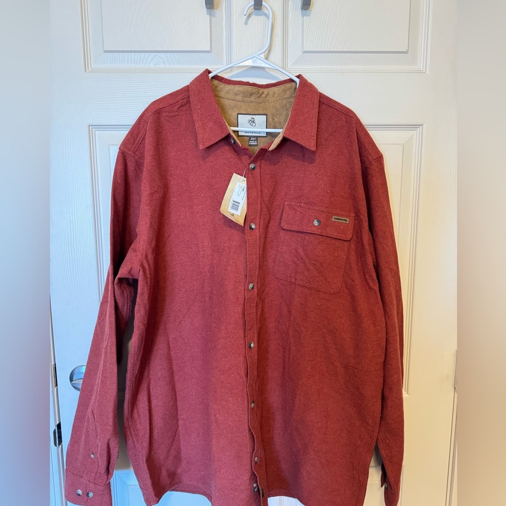 BRAND NEW WITH TAGS Legendary Whitetails burnt red-orange shirt jacket size 2XLT
